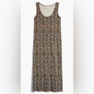 JCrew Factory Animal-print sleeveless knit midi dress
